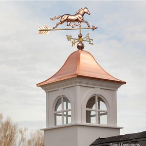 Trotting Horse Weathervane with Roof Mount Pure Copper by Good Directions image 1