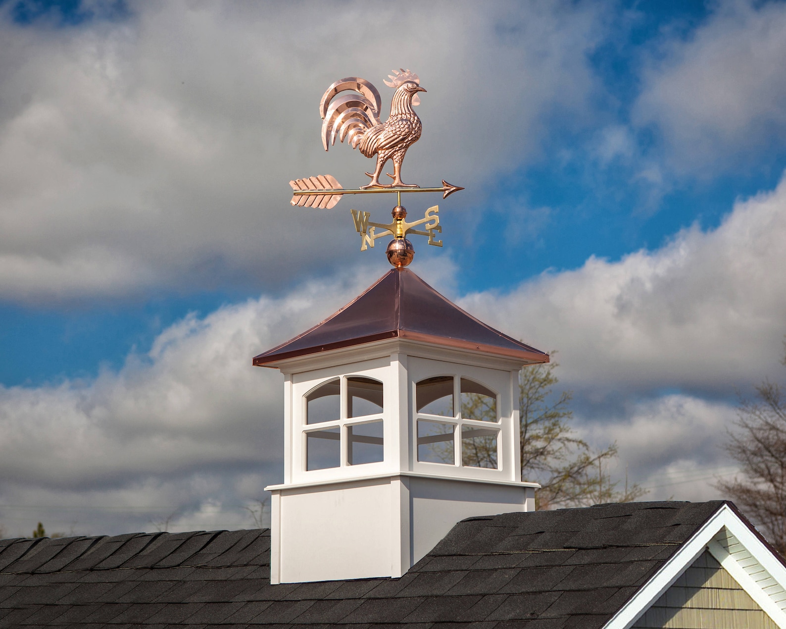 Proud Rooster Weathervane With Roof Mount Pure Copper Etsy