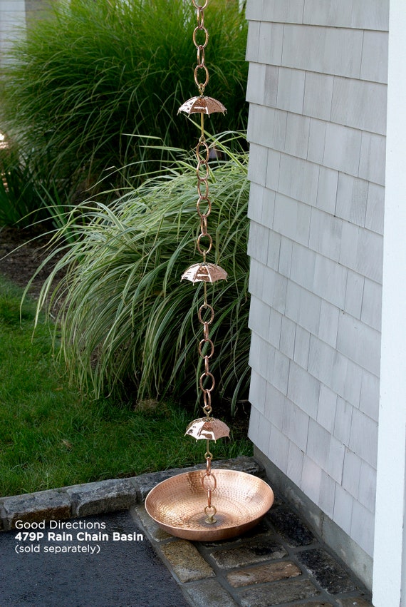 Umbrella Pure Copper 8.5 ft. Rain Chain Etsy