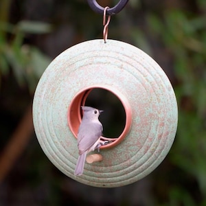 Verde Fly-Thru Bird Feeder, Copper Accents, Multiple Perches by Good Directions