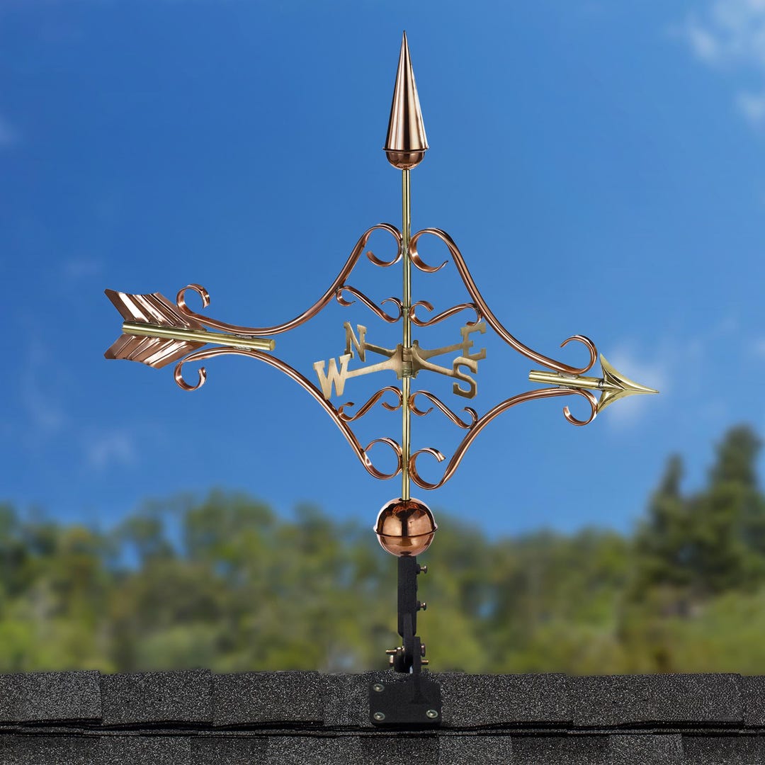 Victorian Arrow Weathervane With Roof Mount - Pure Copper - Etsy