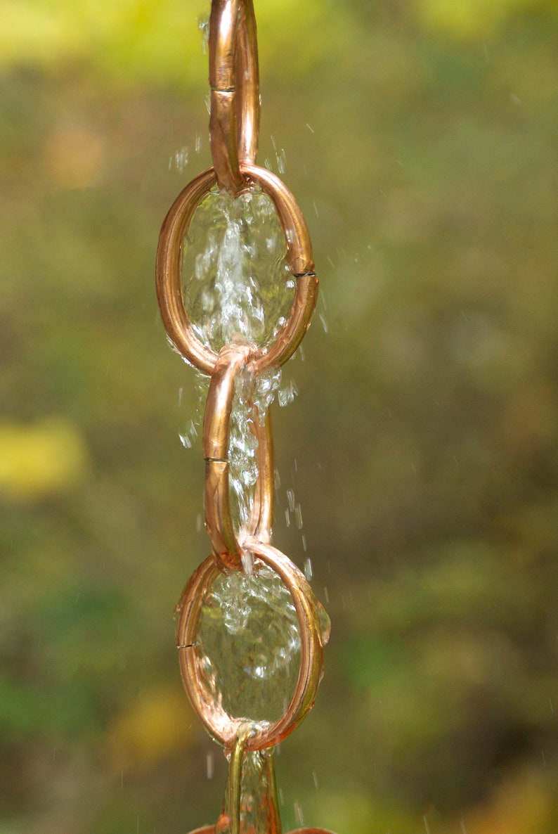 Pure Copper Large Link Rain Chain
