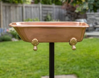 Splish-Splash Bird Bath - Polished Copper