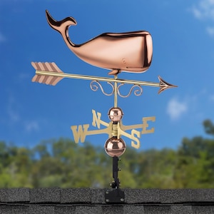 Save the Whales™ Weathervane - Pure Copper, includes Roof Mount
