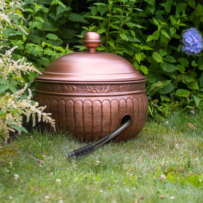 La Jolla Hose Pot With Lid Copper Finish - Etsy