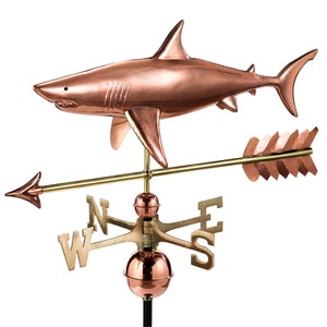 Shark with Arrow Weathervane - Pure Copper by Good Directions