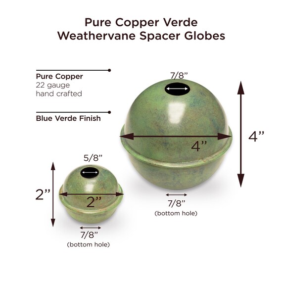 SOLID COPPER WEATHERVANE SPACER BALL SET 2 & 4 
