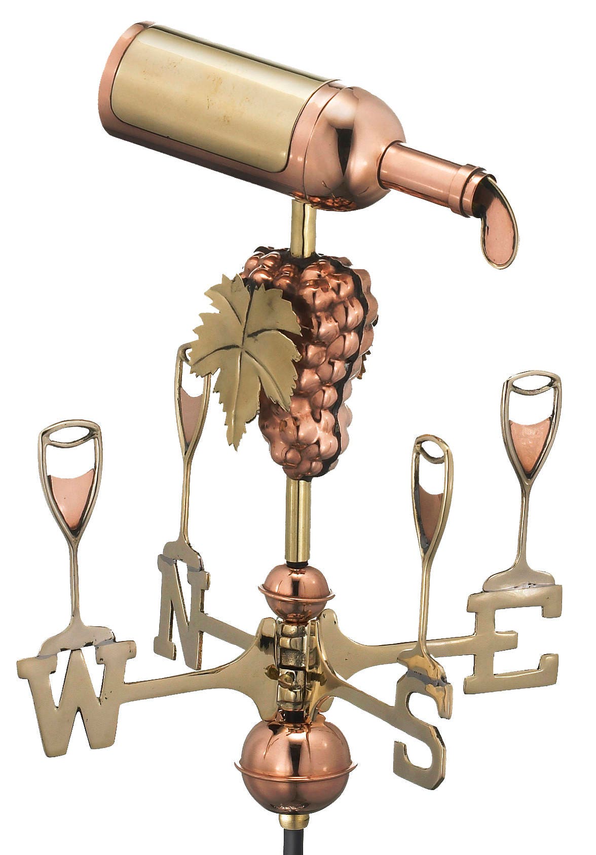 Wine Bottle Weathervane Pure Copper With a Roof Mount or Etsy