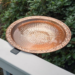Pure Copper 18&quot; Deck Mount Bird Bath
