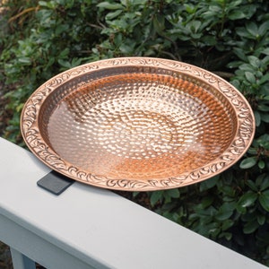 Pure Copper 18" Deck Mount Bird Bath