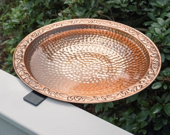 Pure Copper 18" Deck Mount Bird Bath