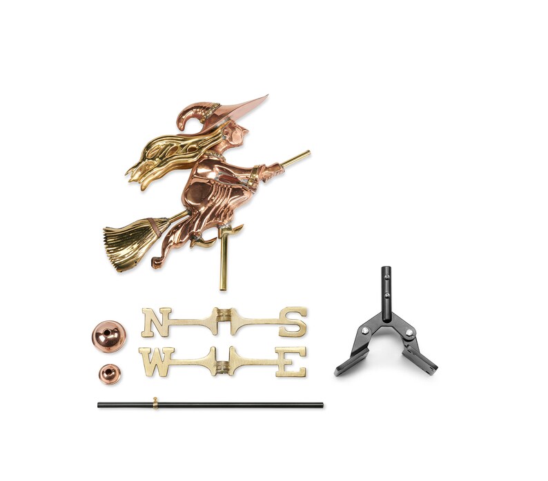 Witch Weathervane Pure Copper W/garden Pole & Roof Mount by Etsy