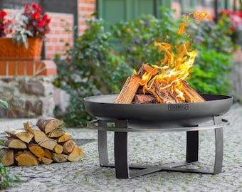Handmade 32" Steel Fire Pit with Cooking Grill