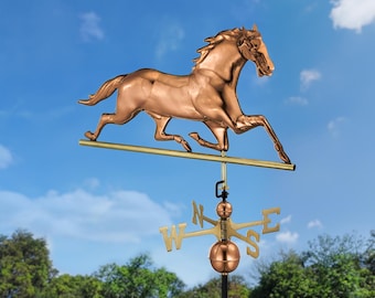 Horse Weathervane w/ Roof Mount - Pure Copper