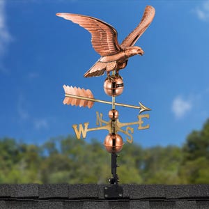 Smithsonian Eagle Weathervane - Pure Copper, includes Roof Mount