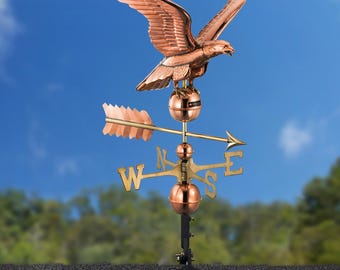 Smithsonian Eagle Weathervane - Pure Copper, includes Roof Mount