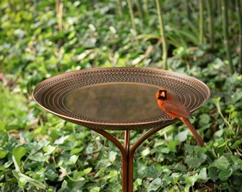 20" Copper Tranquility Birdbath with Stand