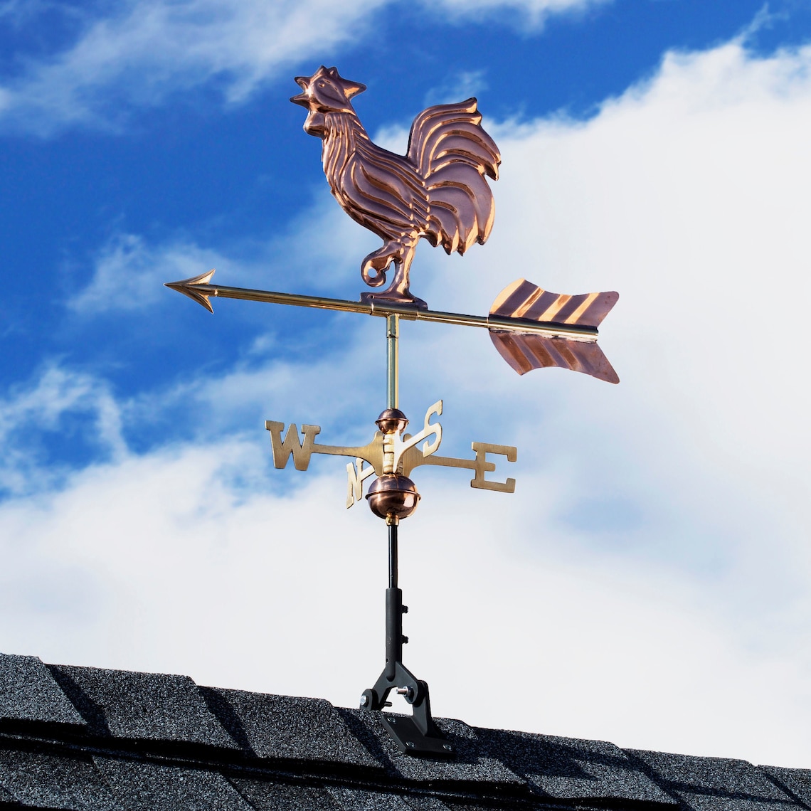 Rooster Weathervane Pure Copper with a Roof Mount or Garden | Etsy