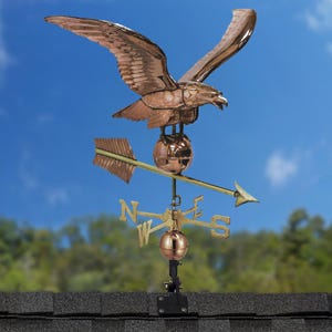 34" Smithsonian Eagle Estate Weathervane - Pure Copper, includes Roof Mount