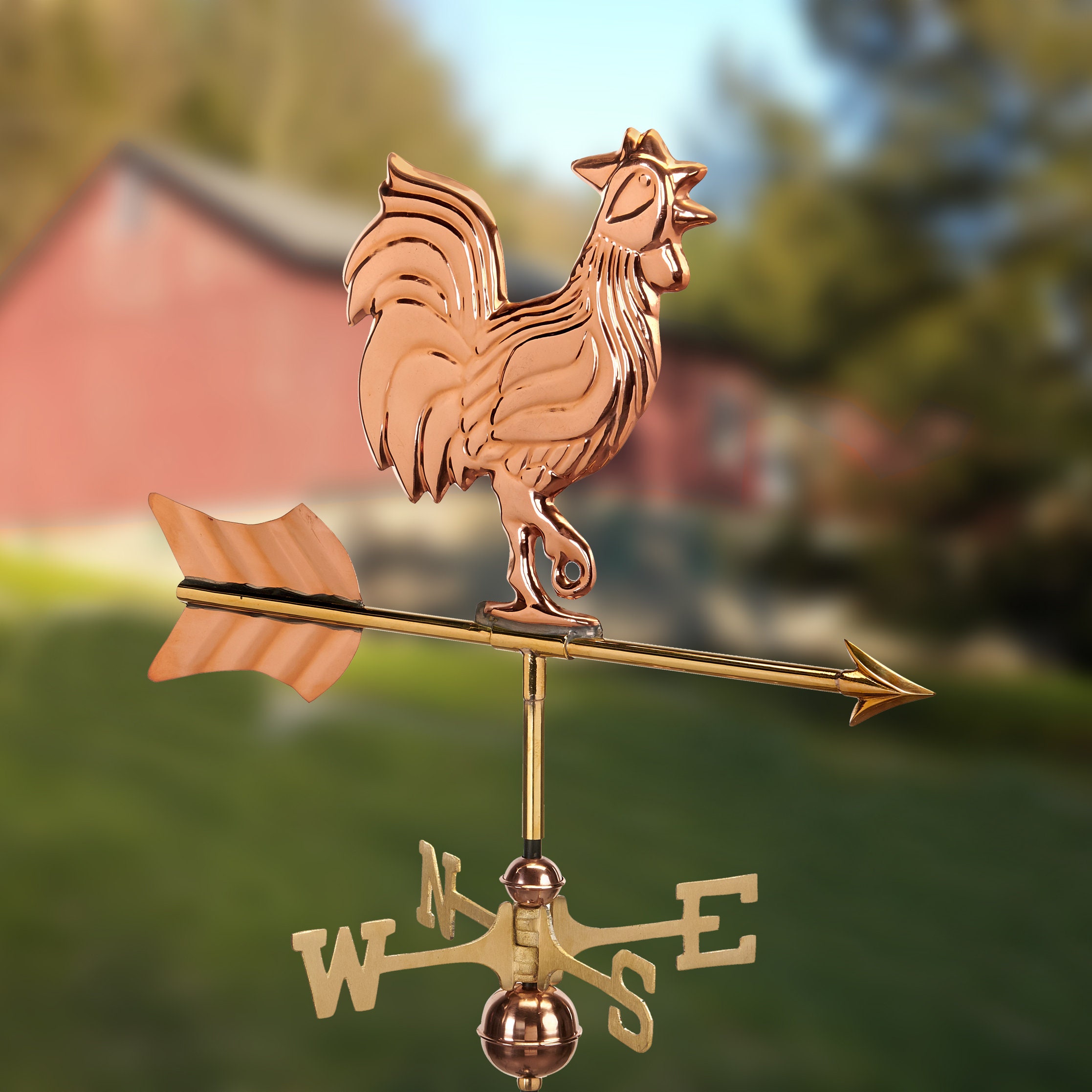 Rooster Weathervane Pure Copper With a Roof Mount or Garden Etsy