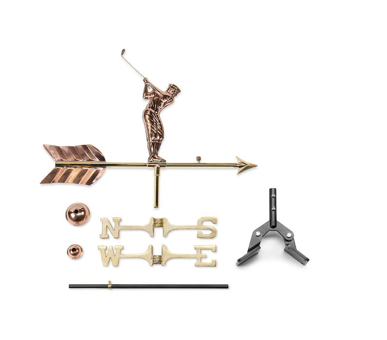 Golfer Weathervane Pure Copper With a Roof Mount or Garden Etsy