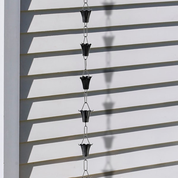 Black Rain Chain Gutter Etsy