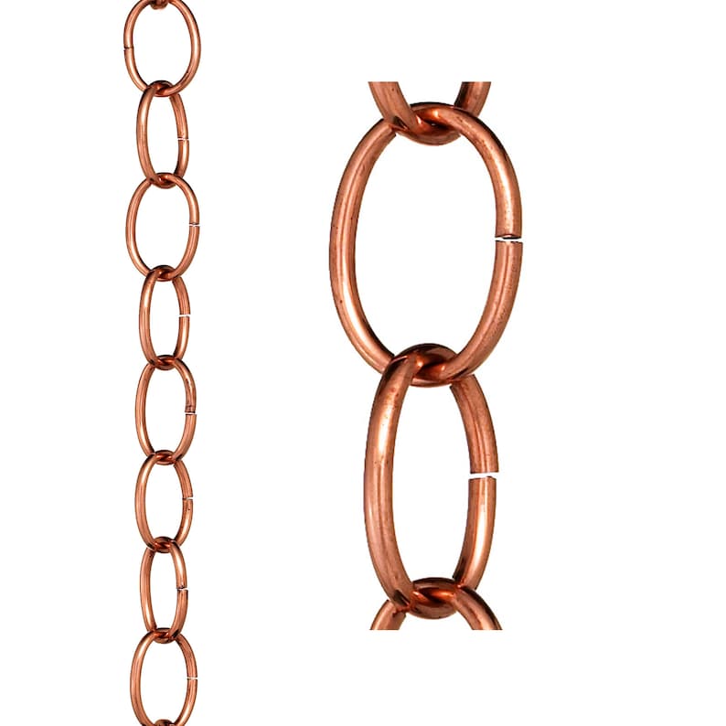 Pure Copper Large Link Rain Chain - Thumbnail 2