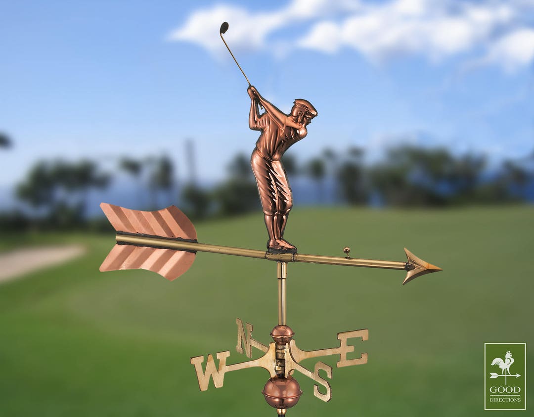 Golfer Weathervane Pure Copper With a Roof Mount or Garden Etsy