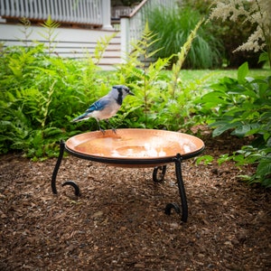 13" Freestanding Copper Birdbath / Bird Feeder with Stand