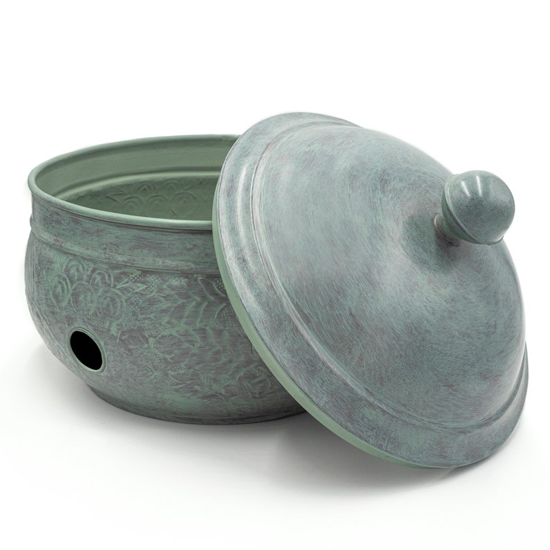 Key West Hose Pot with Lid Blue Verde Finish image 5