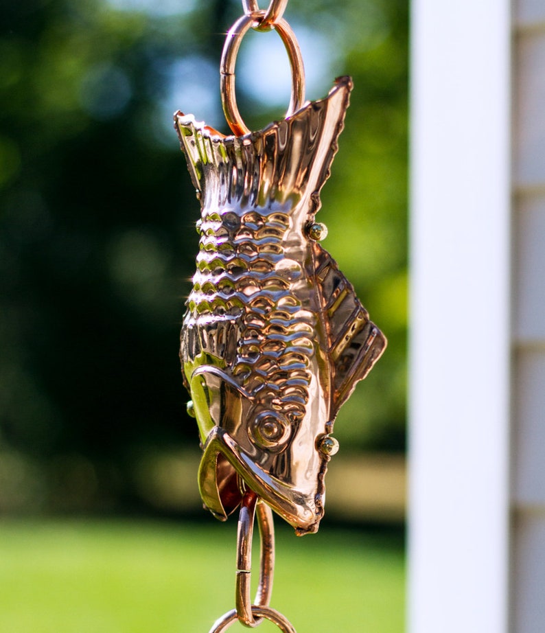 Fish Roe Pattern Chain Pure Copper Fish Rain Chain, 8.5' Long, by Good Directions - Etsy