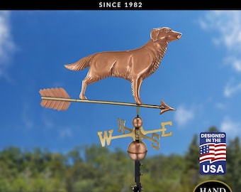 Golden Retriever Weathervane With Roof Mount - Pure Copper
