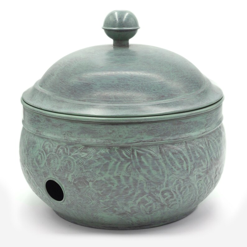 Key West Hose Pot with Lid Blue Verde Finish image 2