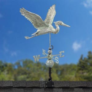 Blue Heron Weathervane - Blue Verde Copper, includes Roof Mount