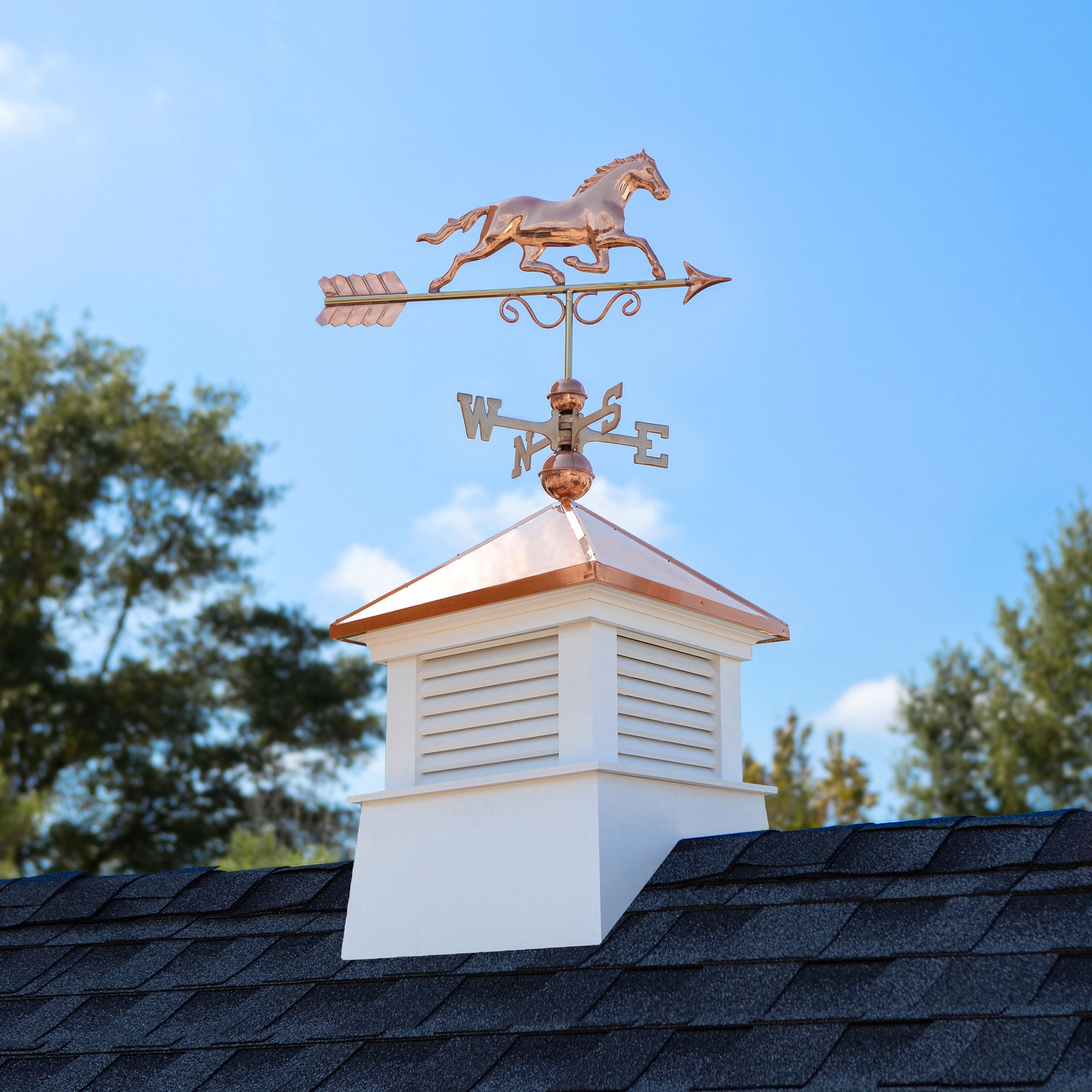 26 Square Manchester Vinyl Cupola With Horse Weathervane Etsy