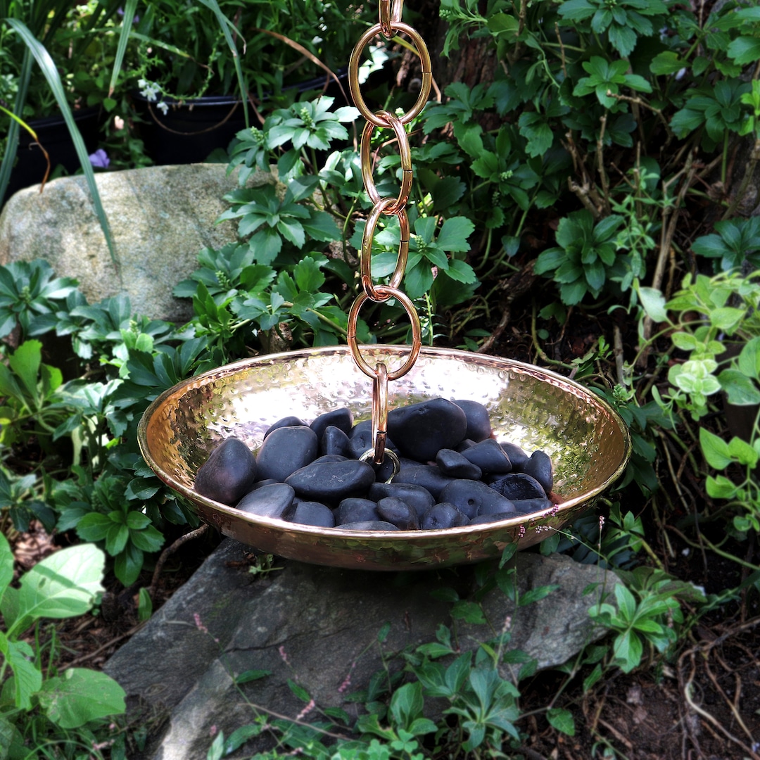 Good Directions 100% Pure Copper Rain Chain Basin Large Etsy Canada