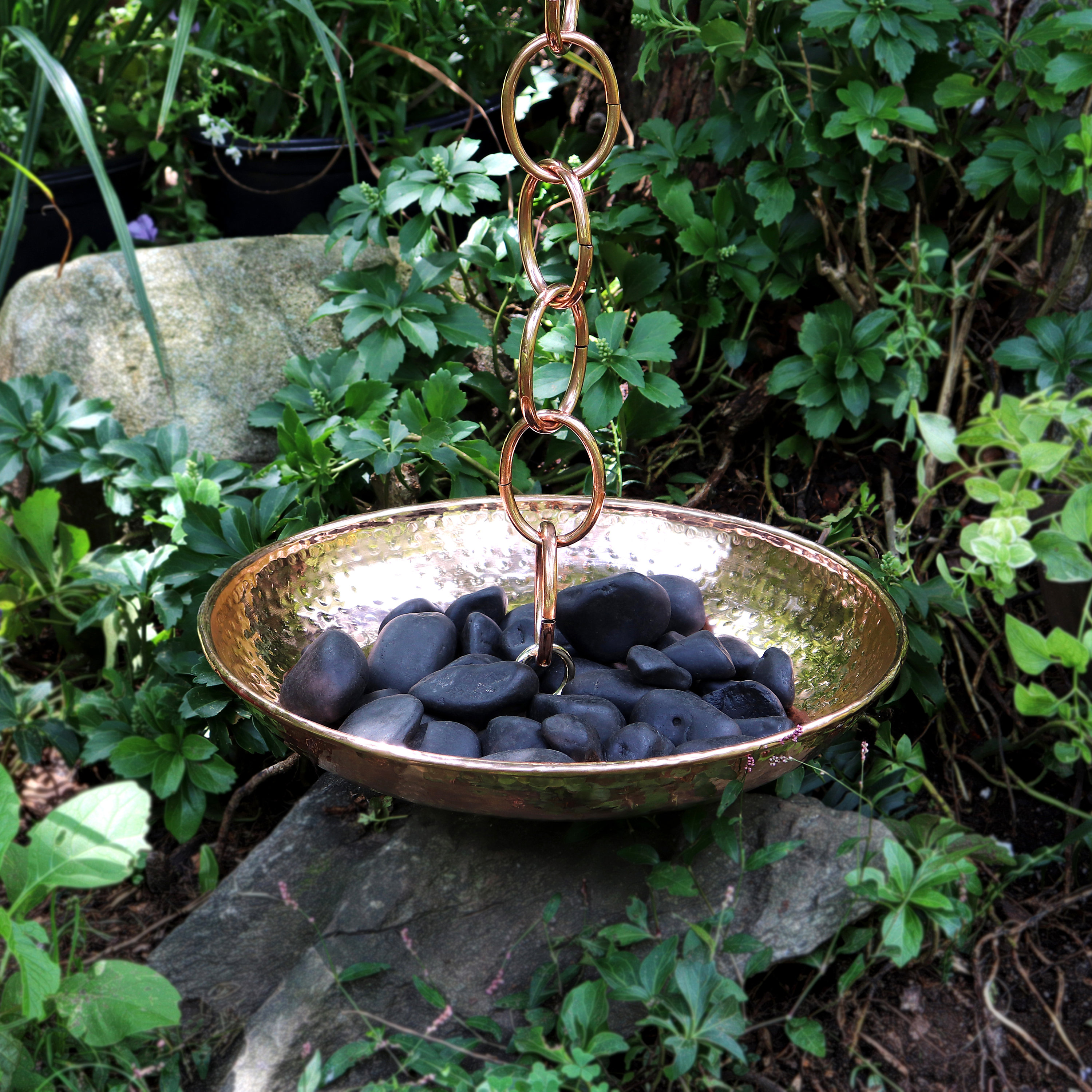 Rain Chain Basin Polished Copper Etsy