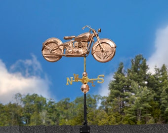 Motorcycle Weathervane with Roof Mount - Pure Copper
