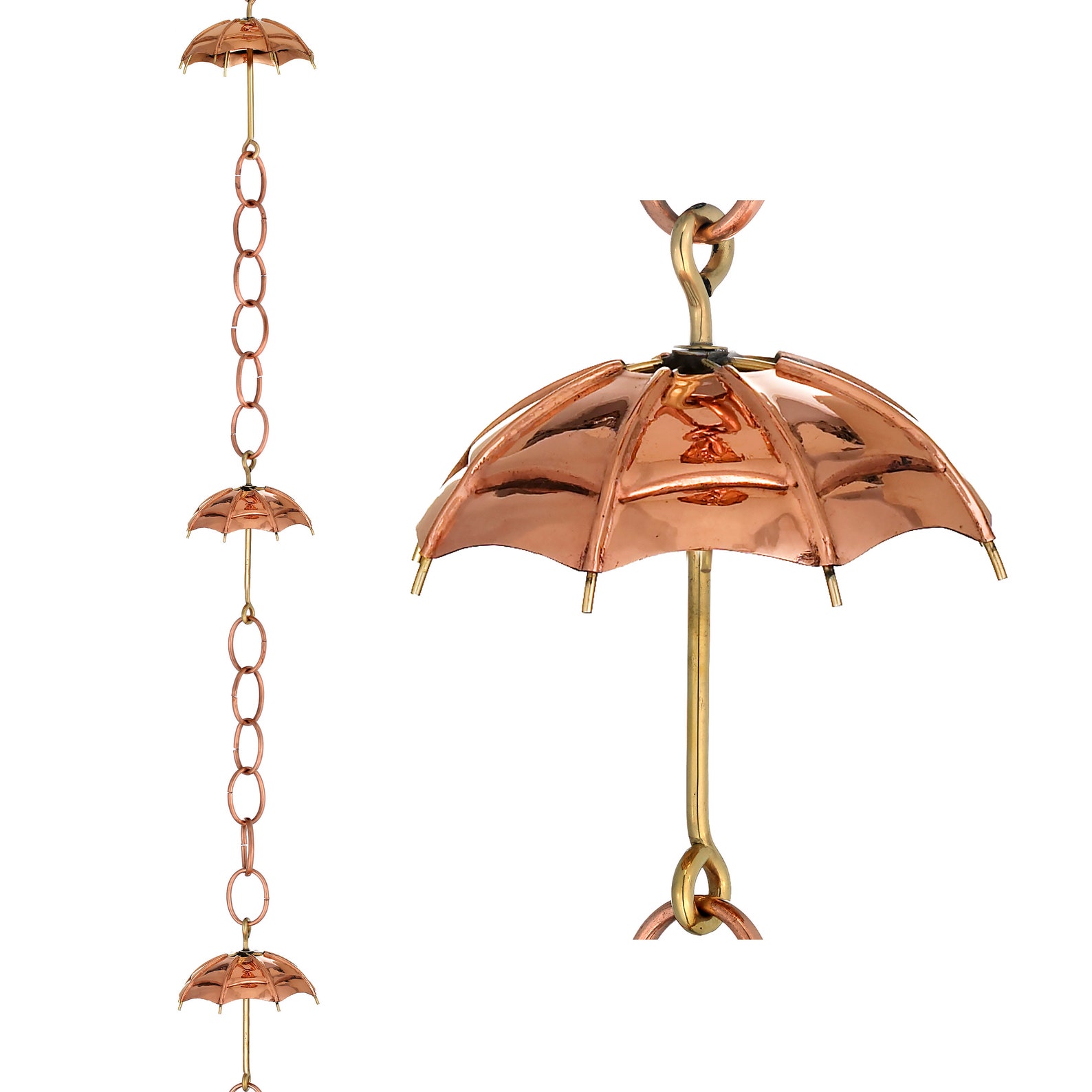 Umbrella Pure Copper 8.5 ft. Rain Chain Etsy