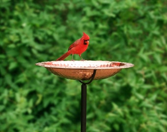 Good Directions 13" Pure Copper Bird Bath on Garden Pole