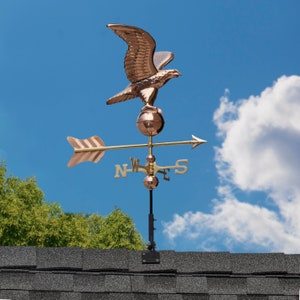 Eagle Weathervane - Pure Copper wth Roof Mount or Garden Pole