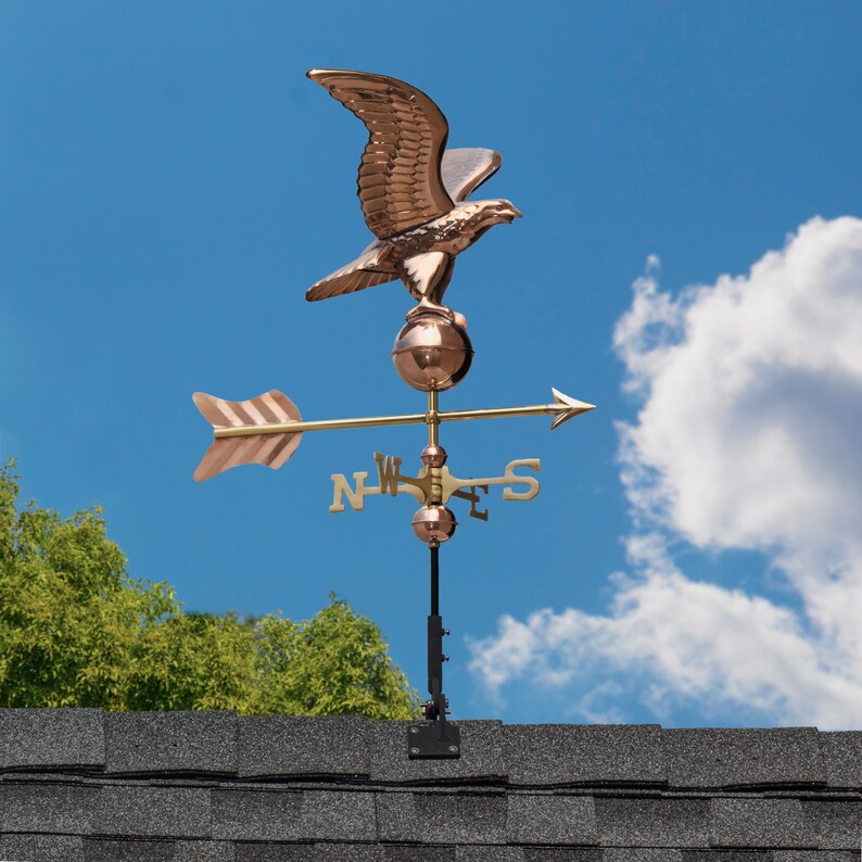 Eagle Weathervane Pure Copper Wth Roof Mount or Garden Pole Etsy