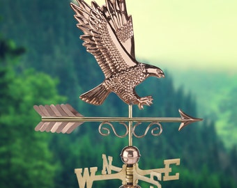 Majestic Eagle Weathervane - Pure Copper with Roof Mount