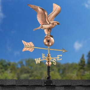 Eagle Weathervane - Pure Copper with Roof Mount, by Good Directions