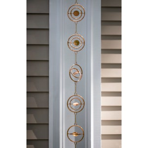 Good Directions 100% Pure Copper Stellar Rain Chain, 8-1/2 Feet Long, 13 Large Figures, Replaces Gutter Downspout