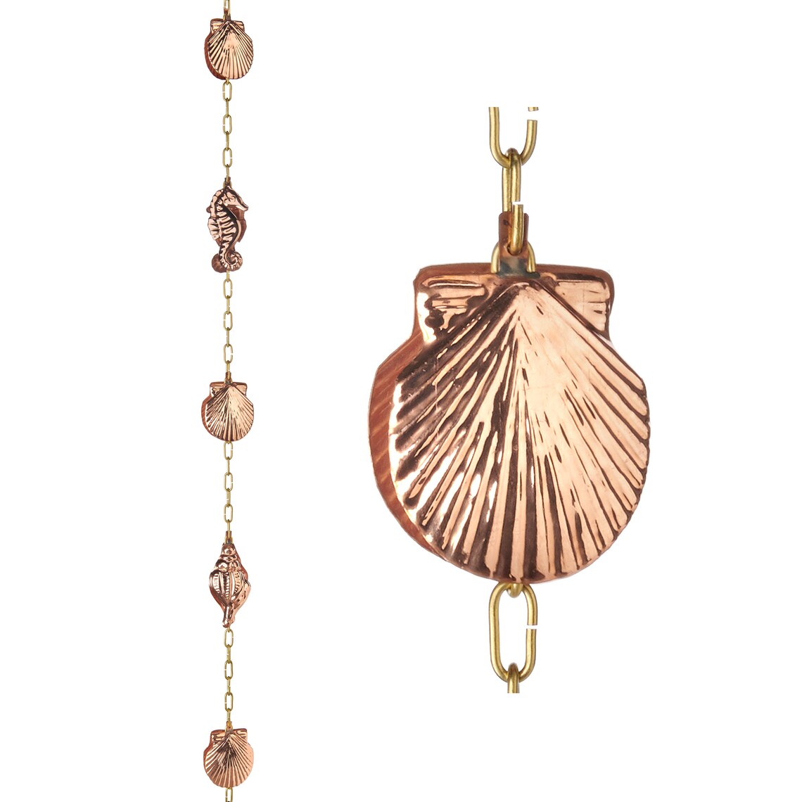 Seashore Pure Copper Rain Chain 8.5 Ft. Rain Chain Etsy