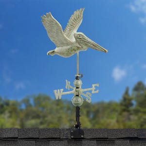 Pelican Weathervane - Blue Verde Copper - Includes Adjustable Roof Mount