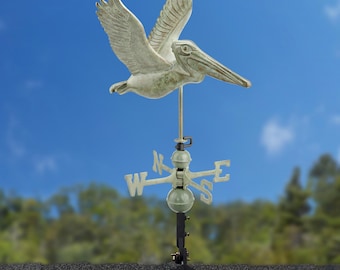 Pelican Weathervane - Blue Verde Copper - Includes Adjustable Roof Mount