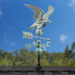 Eagle Weathervane with Roof Mount - Blue Verde Copper
