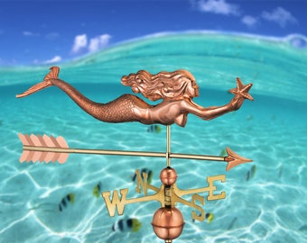 Mermaid Weathervane - Curved Tail - West Coast Weather Vanes